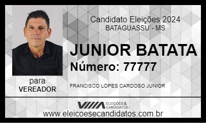 Candidato JUNIOR BATATA 2024 - BATAGUASSU - Eleições