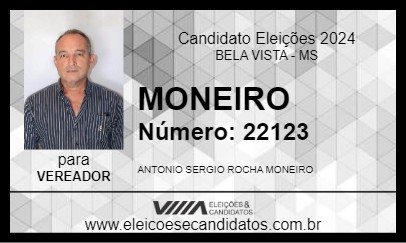 Candidato MONEIRO 2024 - BELA VISTA - Eleições