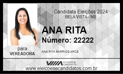 Candidato ANA RITA 2024 - BELA VISTA - Eleições