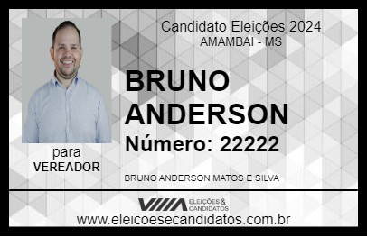 Candidato BRUNO ANDERSON 2024 - AMAMBAI - Eleições