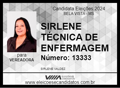 Candidato SIRLENE TÉCNICA DE ENFERMAGEM 2024 - BELA VISTA - Eleições