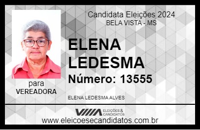 Candidato ELENA LEDESMA 2024 - BELA VISTA - Eleições