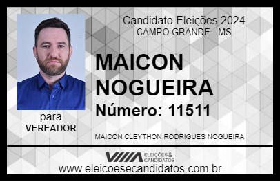 Candidato MAICON NOGUEIRA 2024 - CAMPO GRANDE - Eleições