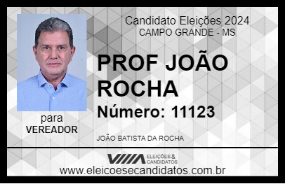 Candidato PROFESSOR JOÃO ROCHA 2024 - CAMPO GRANDE - Eleições