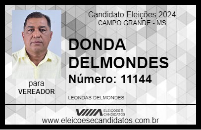 Candidato DONDA DELMONDES 2024 - CAMPO GRANDE - Eleições