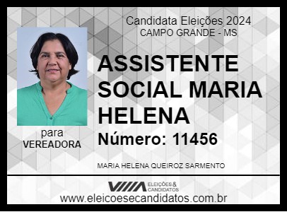 Candidato ASSISTENTE SOCIAL MARIA HELENA 2024 - CAMPO GRANDE - Eleições