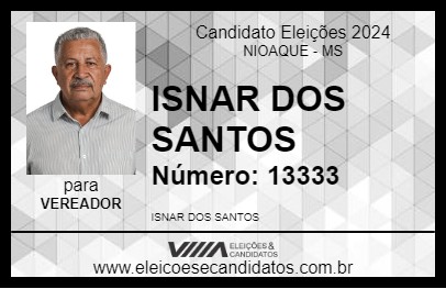 Candidato ISNAR DOS SANTOS 2024 - NIOAQUE - Eleições