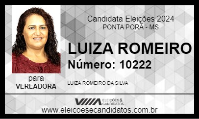 Candidato LUIZA ROMEIRO 2024 - PONTA PORÃ - Eleições