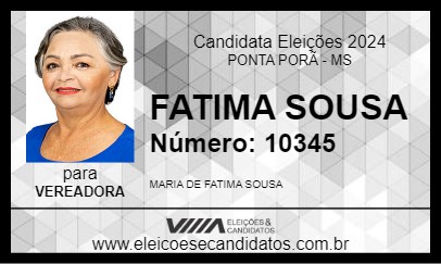 Candidato FATIMA SOUSA 2024 - PONTA PORÃ - Eleições