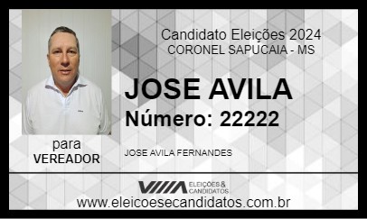 Candidato ZÉ PANCADA 2024 - CORONEL SAPUCAIA - Eleições