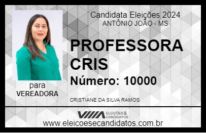 Candidato PROFESSORA CRIS 2024 - ANTÔNIO JOÃO - Eleições