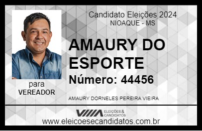 Candidato AMAURY DO ESPORTE 2024 - NIOAQUE - Eleições