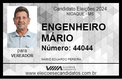 Candidato ENGENHEIRO MÁRIO 2024 - NIOAQUE - Eleições