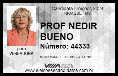 Candidato PROF NEDIR BUENO 2024 - NIOAQUE - Eleições