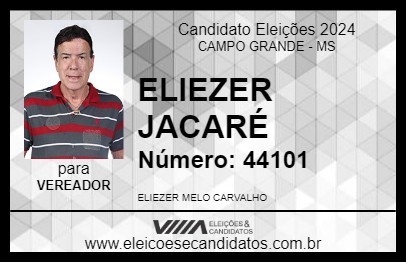 Candidato ELIEZER JACARÉ 2024 - CAMPO GRANDE - Eleições