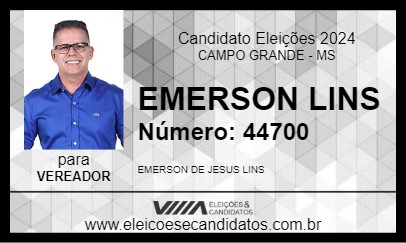 Candidato EMERSON LINS 2024 - CAMPO GRANDE - Eleições