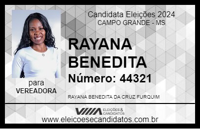 Candidato RAYANA BENEDITA 2024 - CAMPO GRANDE - Eleições