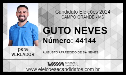 Candidato GUTO NEVES 2024 - CAMPO GRANDE - Eleições