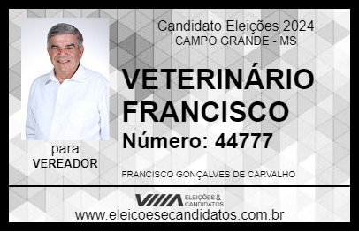 Candidato VETERINÁRIO FRANCISCO 2024 - CAMPO GRANDE - Eleições