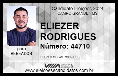 Candidato ELIEZER RODRIGUES 2024 - CAMPO GRANDE - Eleições