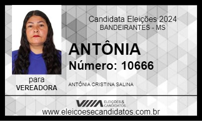 Candidato ANTÔNIA 2024 - BANDEIRANTES - Eleições