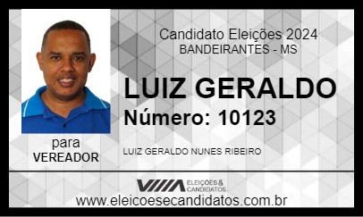 Candidato LUIZ GERALDO 2024 - BANDEIRANTES - Eleições