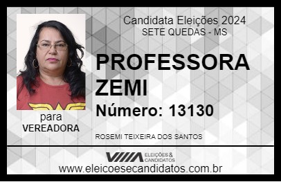 Candidato PROFESSORA ZEMI 2024 - SETE QUEDAS - Eleições