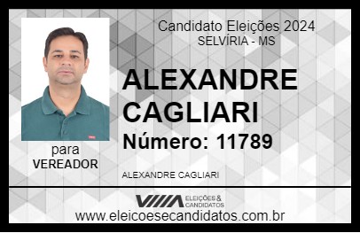 Candidato ALEXANDRE CAGLIARI 2024 - SELVÍRIA - Eleições