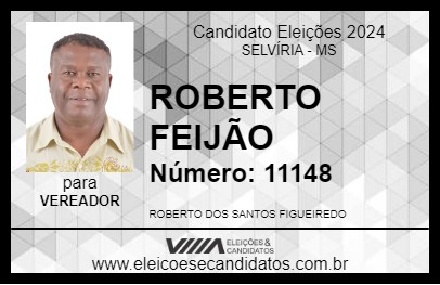 Candidato ROBERTO FEIJÃO 2024 - SELVÍRIA - Eleições