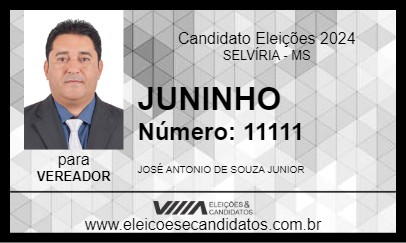 Candidato JUNINHO 2024 - SELVÍRIA - Eleições