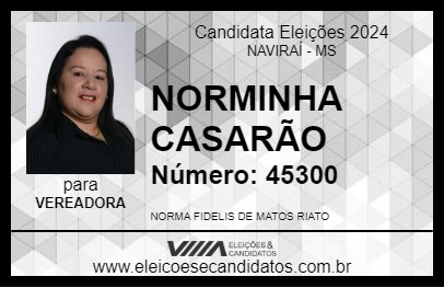 Candidato NORMINHA DO CASARÃO 2024 - NAVIRAÍ - Eleições