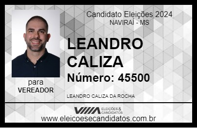 Candidato LEANDRO CALIZA 2024 - NAVIRAÍ - Eleições