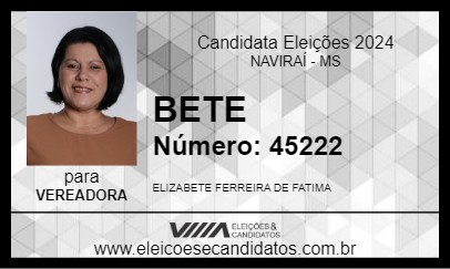 Candidato BETE 2024 - NAVIRAÍ - Eleições