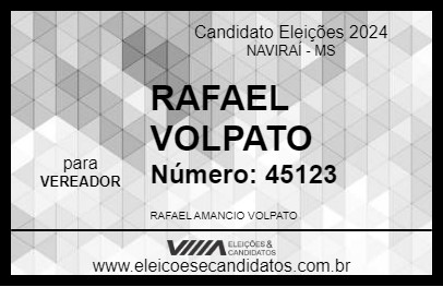 Candidato RAFAEL VOLPATO 2024 - NAVIRAÍ - Eleições