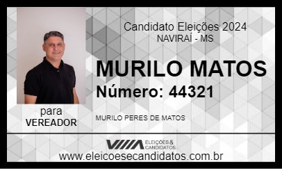 Candidato MURILO MATOS 2024 - NAVIRAÍ - Eleições