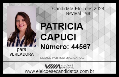 Candidato PATRICIA CAPUCI 2024 - NAVIRAÍ - Eleições