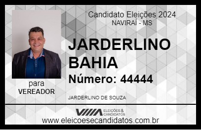 Candidato JARDERLINO BAHIA 2024 - NAVIRAÍ - Eleições