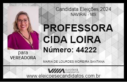 Candidato PROFESSORA CIDA LOIRA 2024 - NAVIRAÍ - Eleições