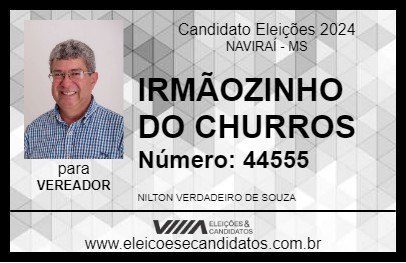 Candidato IRMÃOZINHO DO CHURROS 2024 - NAVIRAÍ - Eleições