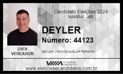 Candidato DEYLER 2024 - NAVIRAÍ - Eleições