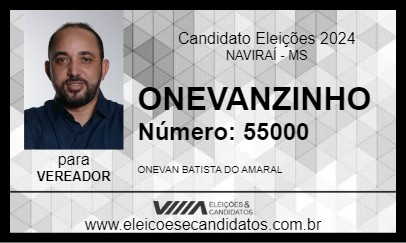 Candidato ONEVANZINHO 2024 - NAVIRAÍ - Eleições