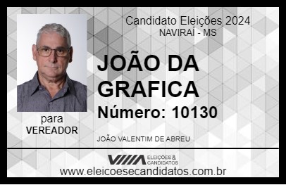 Candidato JOÃO DA GRAFICA 2024 - NAVIRAÍ - Eleições