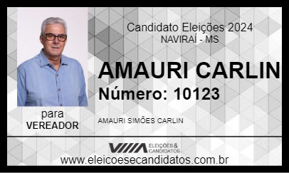 Candidato AMAURI CARLIN 2024 - NAVIRAÍ - Eleições