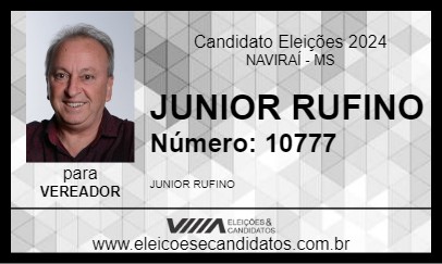 Candidato JUNIOR RUFINO 2024 - NAVIRAÍ - Eleições