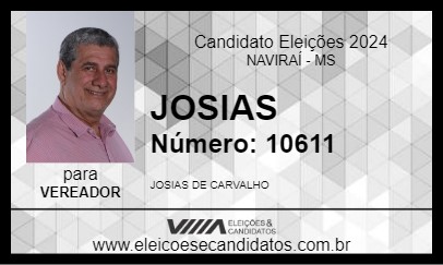 Candidato JOSIAS 2024 - NAVIRAÍ - Eleições