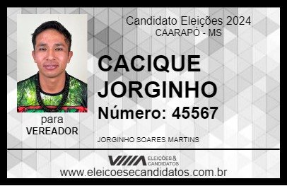 Candidato CACIQUE JORGINHO 2024 - CAARAPÓ - Eleições