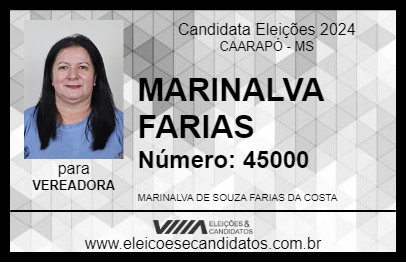 Candidato MARINALVA FARIAS 2024 - CAARAPÓ - Eleições