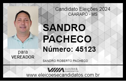 Candidato SANDRO PACHECO 2024 - CAARAPÓ - Eleições