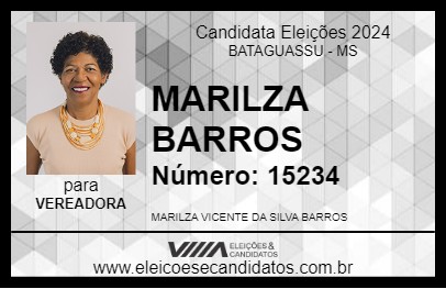 Candidato MARILZA BARROS 2024 - BATAGUASSU - Eleições