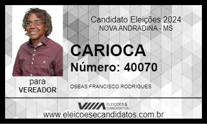 Candidato CARIOCA 2024 - NOVA ANDRADINA - Eleições